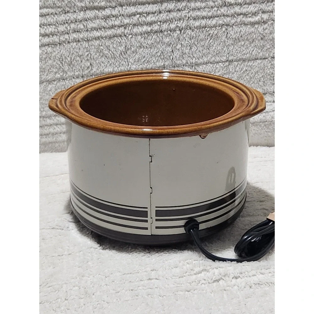Vintage‎ Rival Crock-Ette 1 Quart Slow Cooker Stoneware Crock Pot 3205 *No Lid*